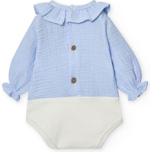 Body bebé manga larga cuello bambula