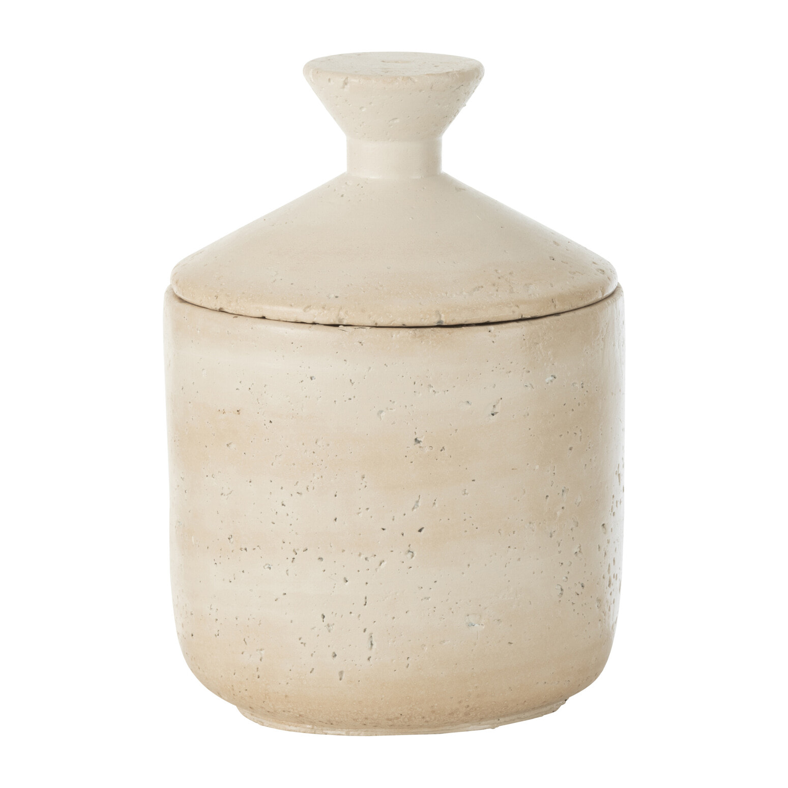 J-Line Pot Decoratif Olina Ciment Creme Large