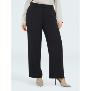Fiorella Rubino - Pantalones Wide Leg en tejido fluido - Negro
