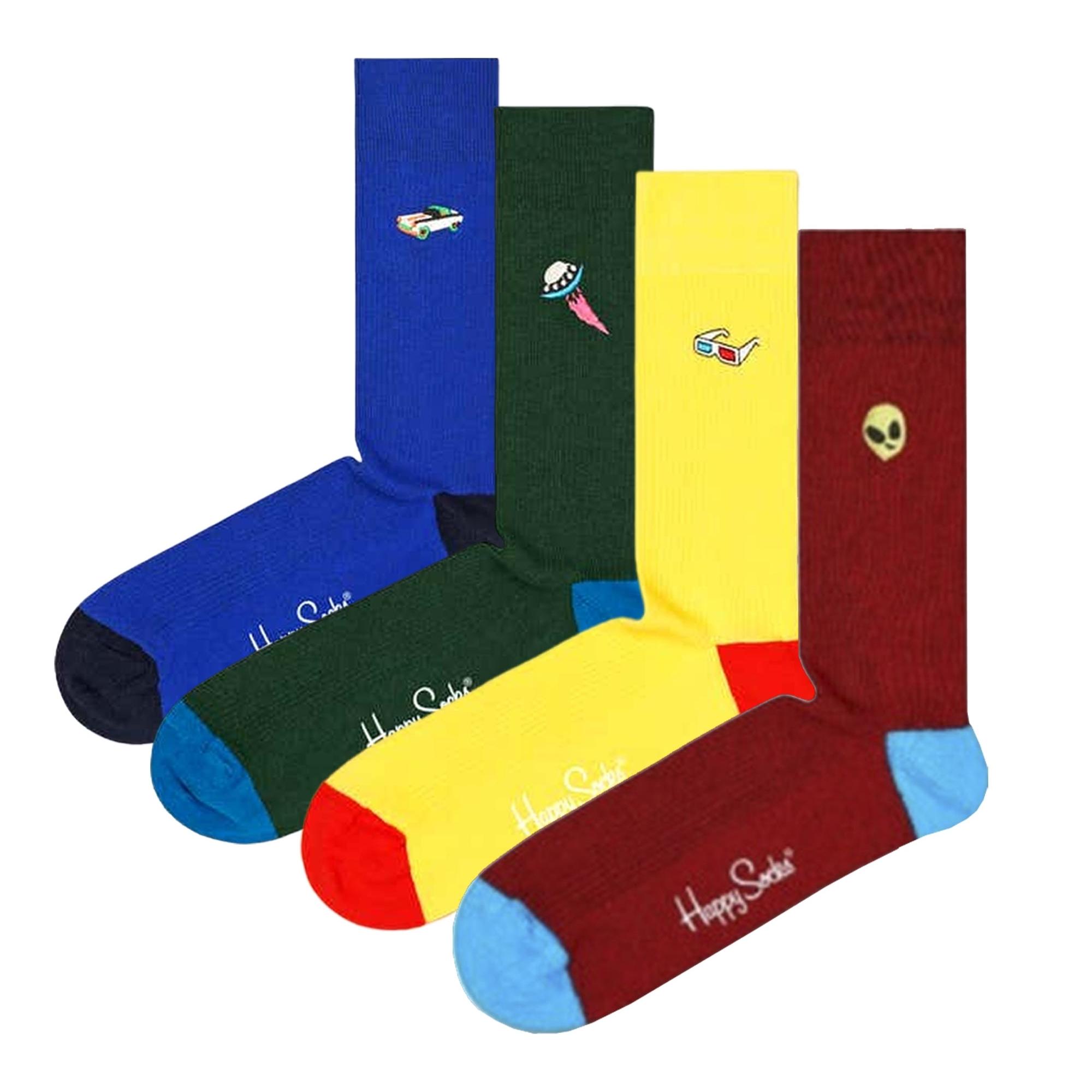 Calcetines 4 pack ribbed embroidery talla