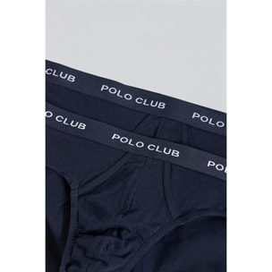 Pack di due slip blu marino con particolare Polo Club