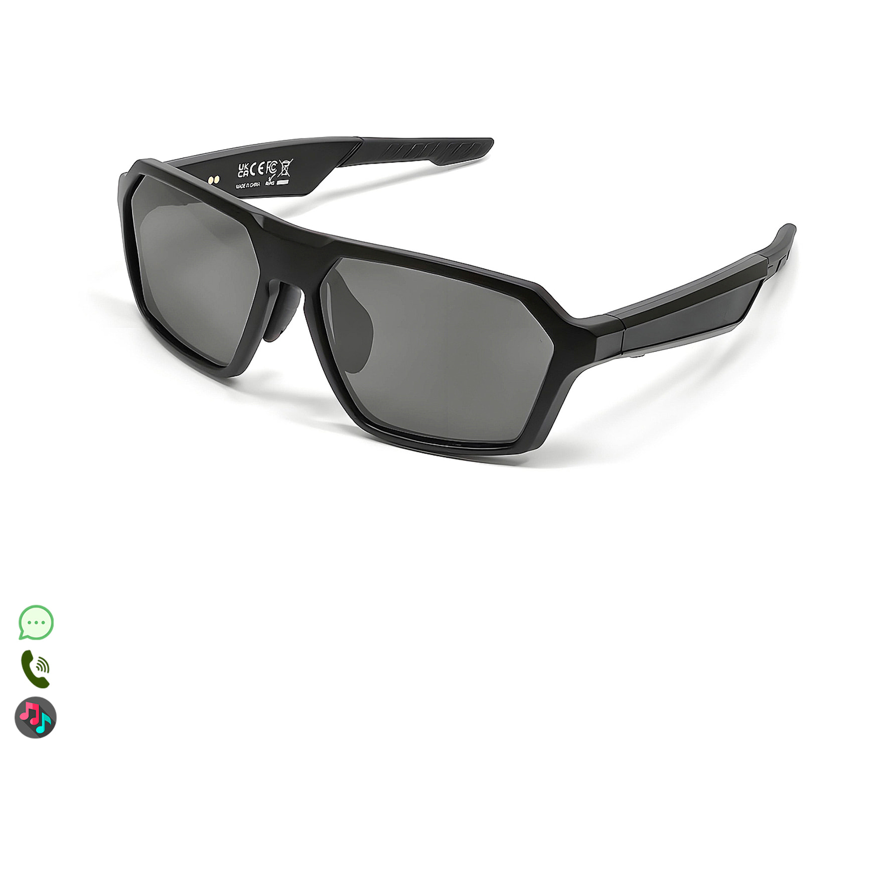 Occhiali sportivi intelligenti QY PRO 5. Assistente vocale intelligente, traduzione in tempo reale di oltre 100 lingue, controllo della musica/chiamate e lenti UV400.