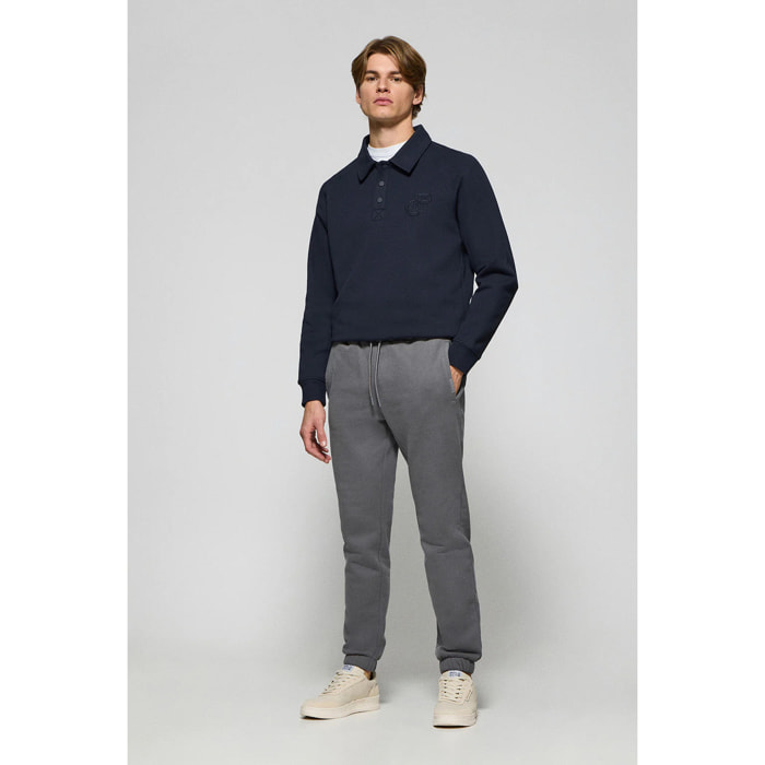 Pantaloni jogger grigio asfalto con particolari Polo Club