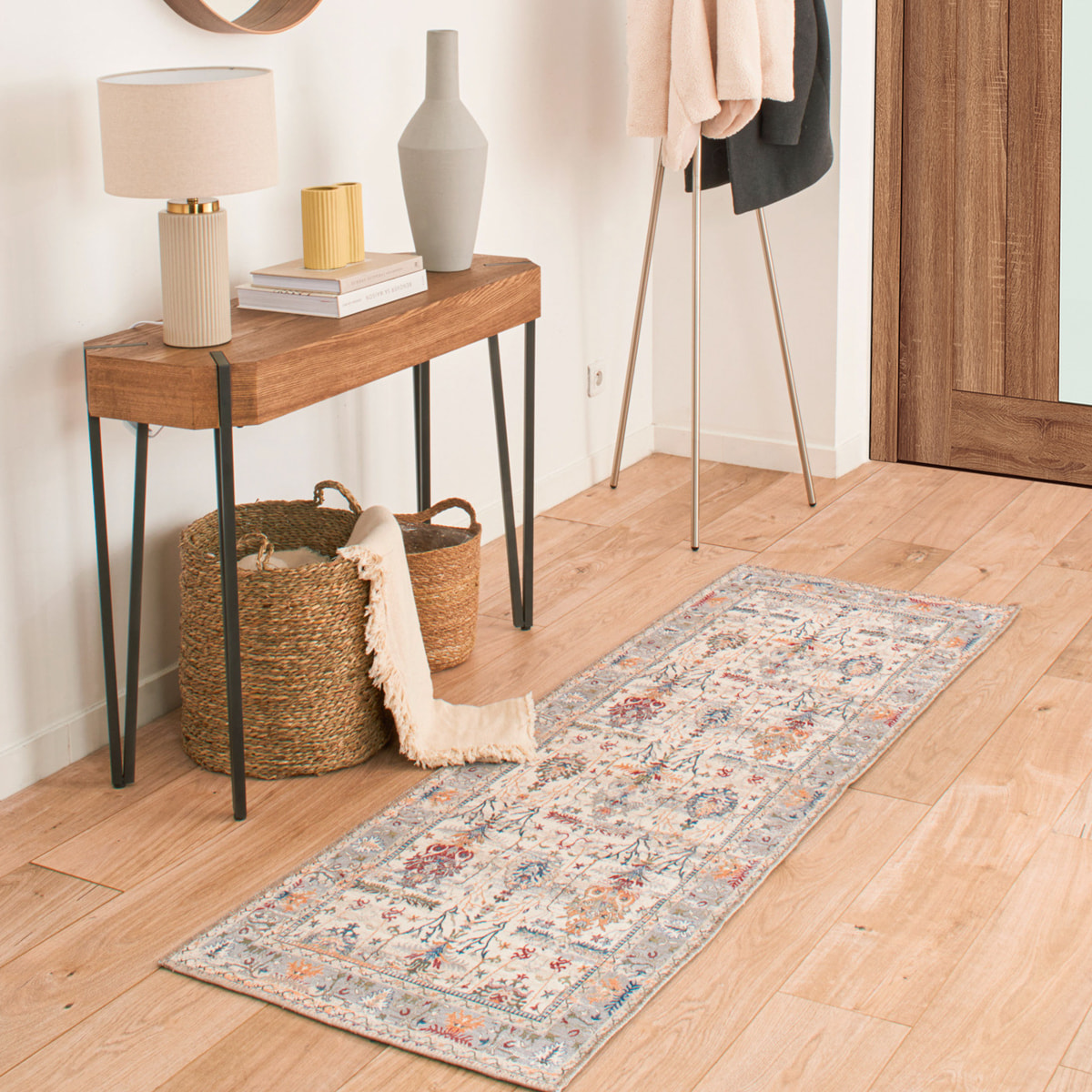 Radom - tapis vintage lavable en machine à 30°C, crème