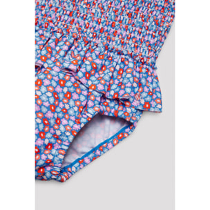 Costume da bagno bimba a nido d'ape con fiorellini