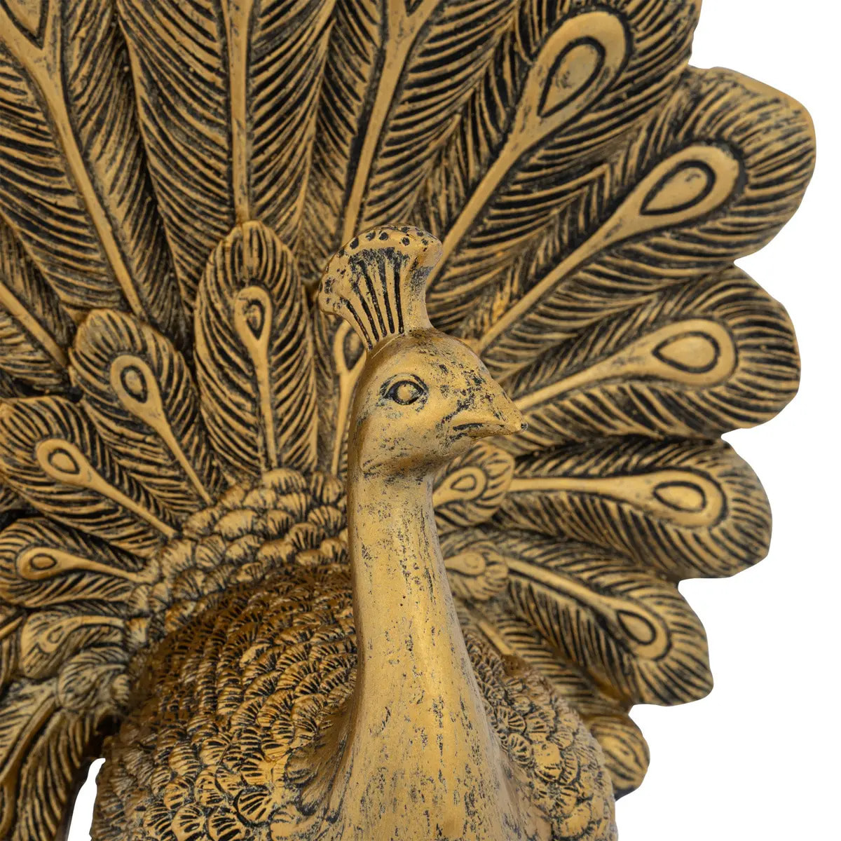 Oiseau Wild Romance H.27cm résine doré