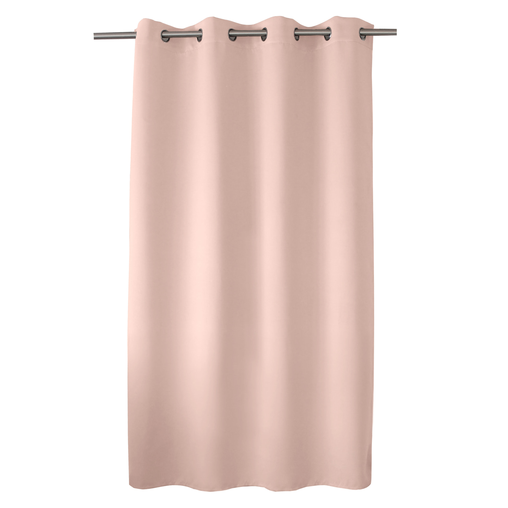 Rideau occultant fil noir avec 8 œillets - Vieux rose