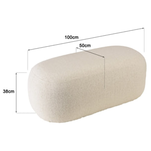 LEOPOLD - Banc en tissu petite bouclette beige