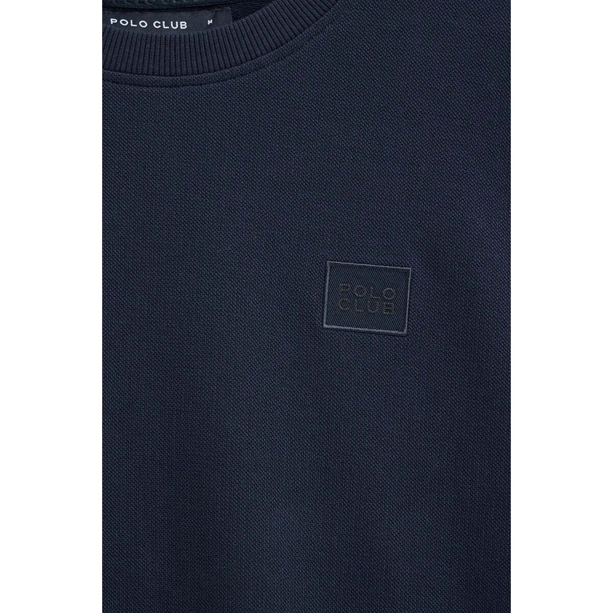 Camiseta azul marino con microestructura y parche Polo Club
