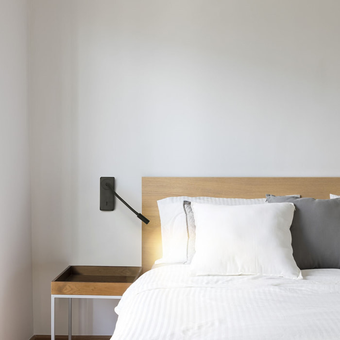 Forlight Mine - Luz de Lectura para Dormitorio LED con Luz Cálida 3000K con Interruptor Aplique de Pared Cabecero de Cama Blanco