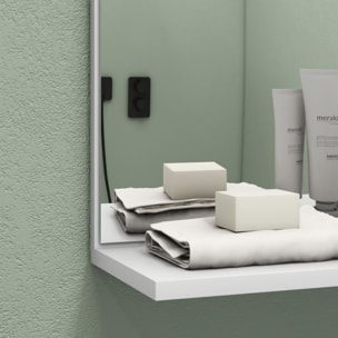 Espejo de Baño Moderno Espejo de Pared Rectangular con 4 Estantes de Almacenamiento para Maquillaje Tocador Vestidor 45x15x58,5 cm Blanco