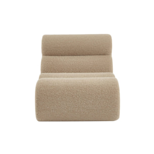 Lot de 3 chauffeuses tissu effet alpaca beige 1 place - L 81 x P 99 x H 75cm - Nova