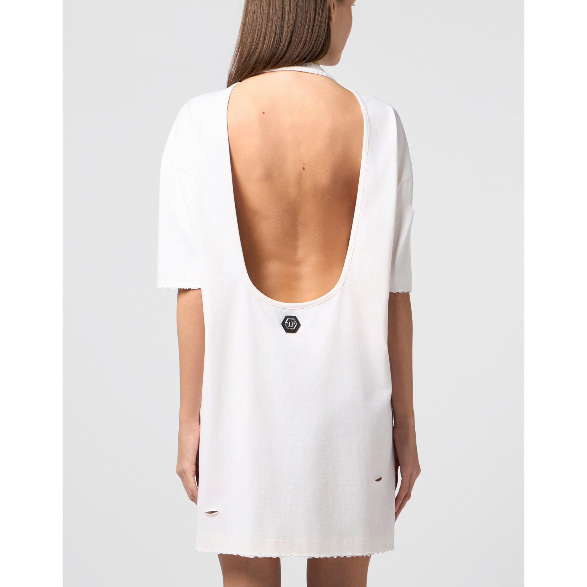 PHILIPP PLEIN Open Back T-Shirt Mini Dress Tennis Club