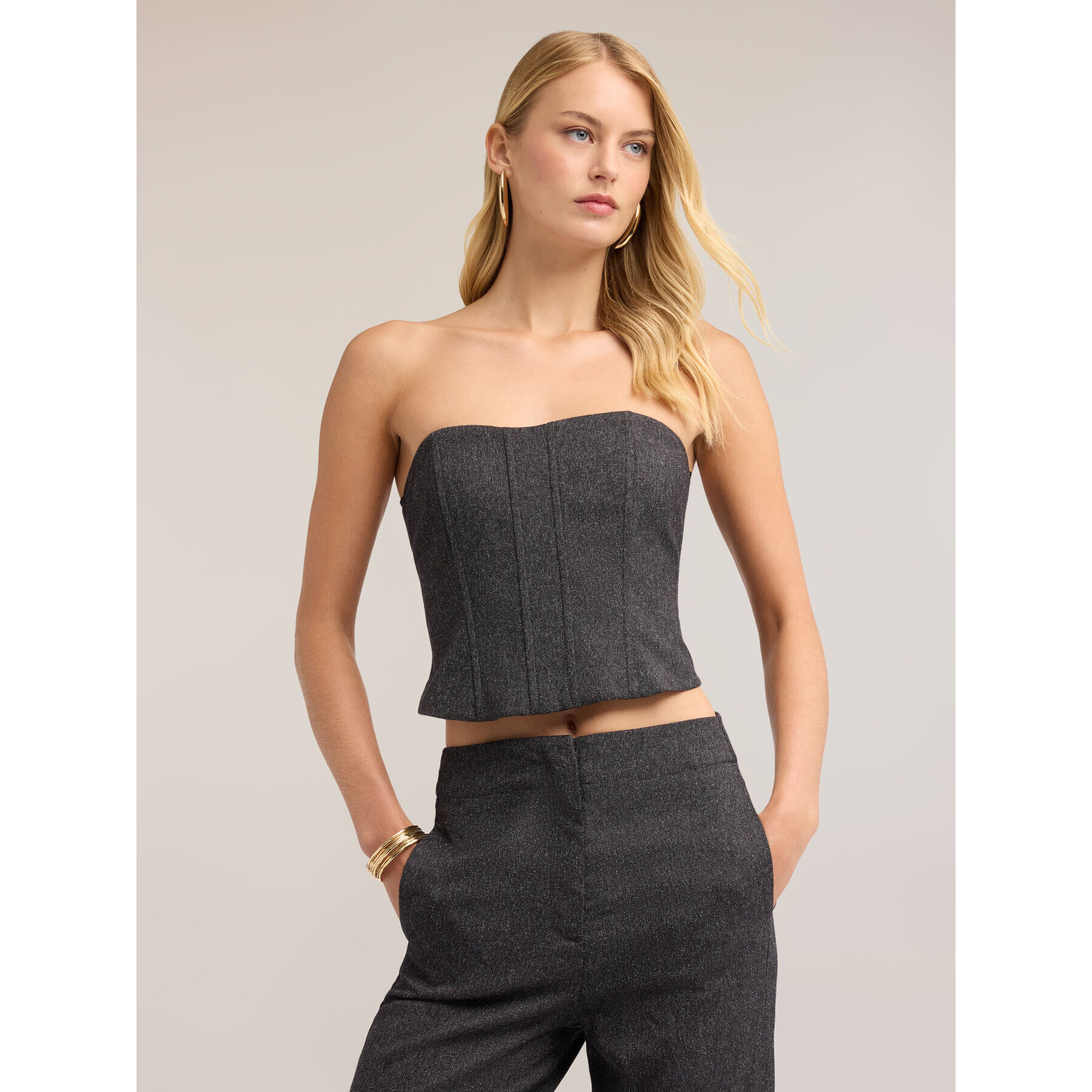 Motivi - Bustier in tinto filo - Grigio
