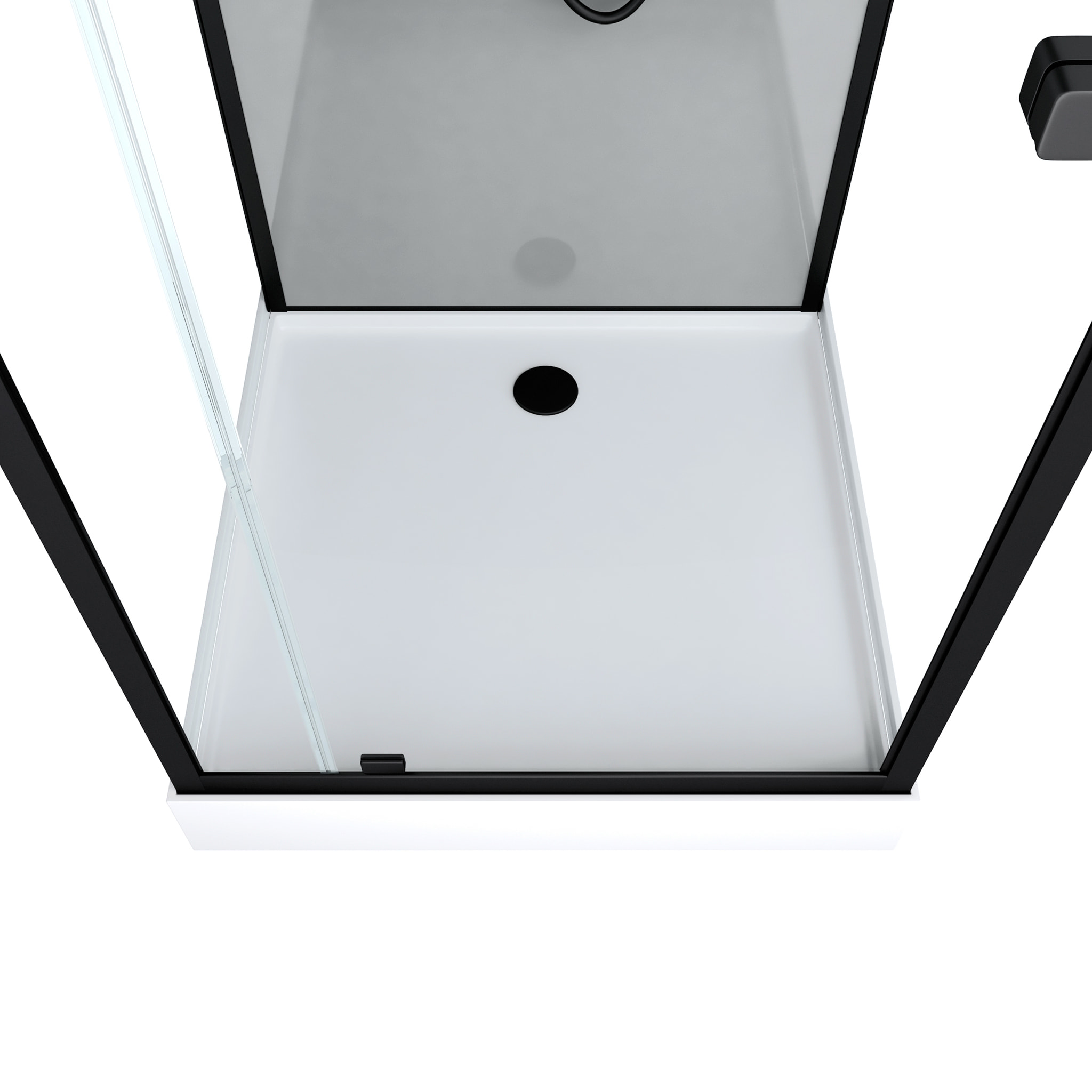 Cabine de douche Hydromassante 90x90x215 cm - Fonds Gris et Profilés Noir Mat - GREY STYLE