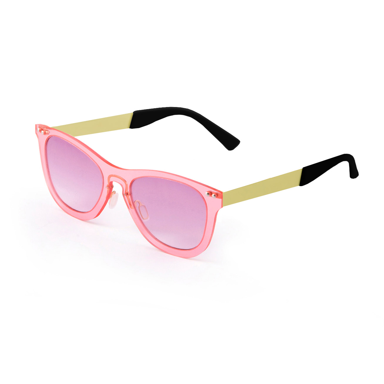 Gafas de sol OCEAN FLORENCIA - Trans / Violeta degradada con montura rosa transparente y patillas doradas