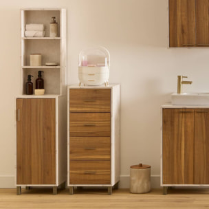 Étagère 1 porte 7 niveaux Come bois et effet marbre