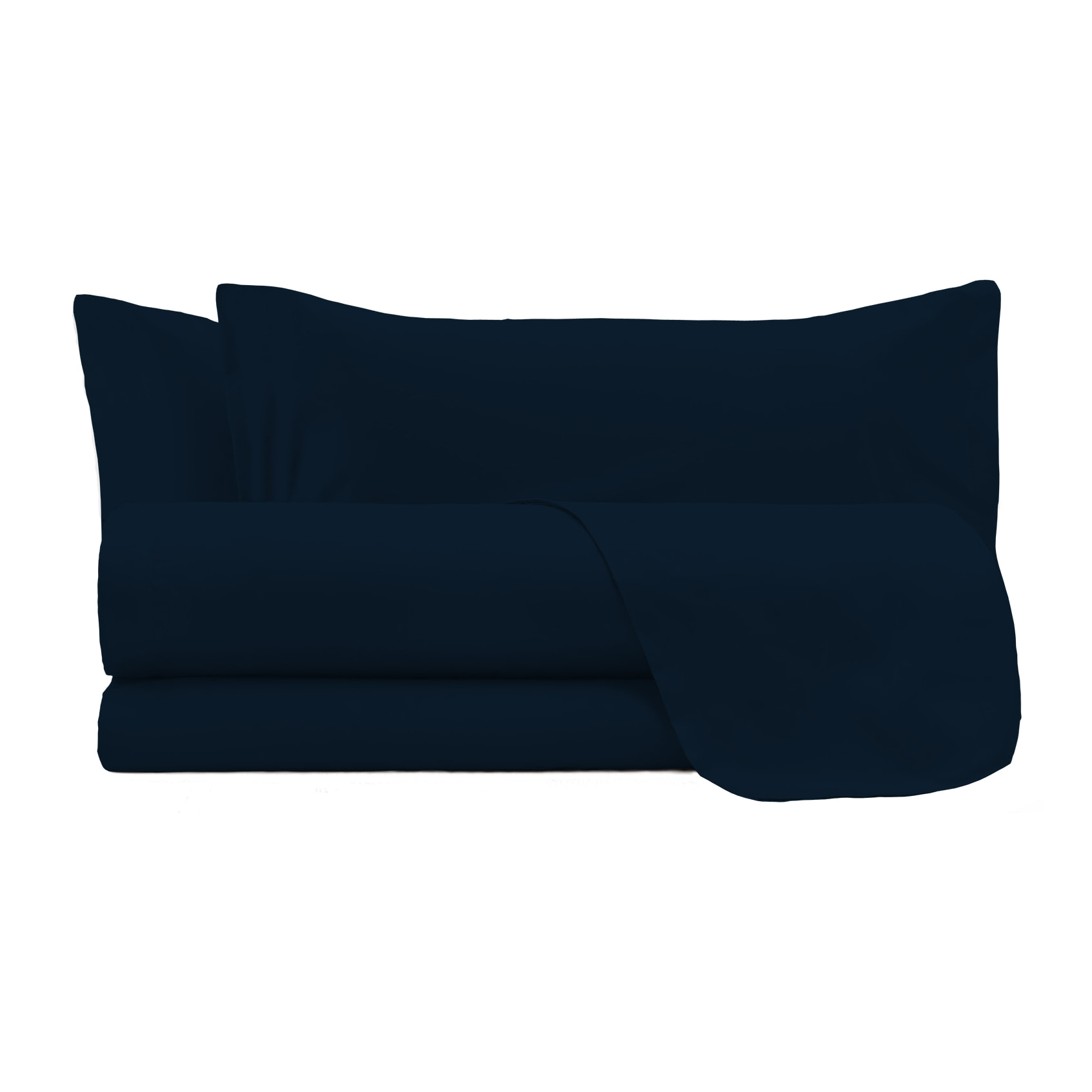 COMPLETO LETTO MAX COLOR, 100% Cotone, Made in Italy - BLU SCURO