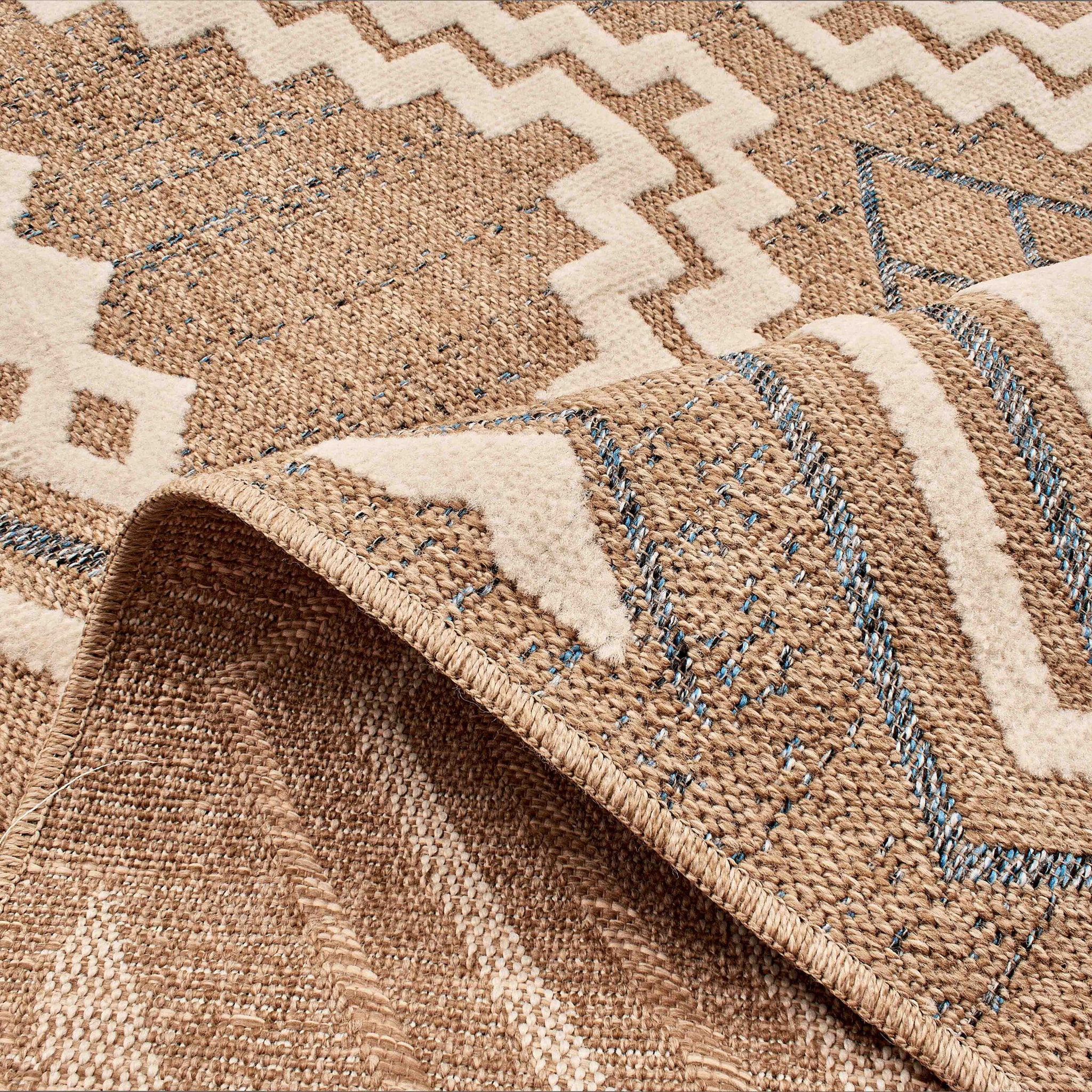 Tulum - Tapis aspect jute motif en relief