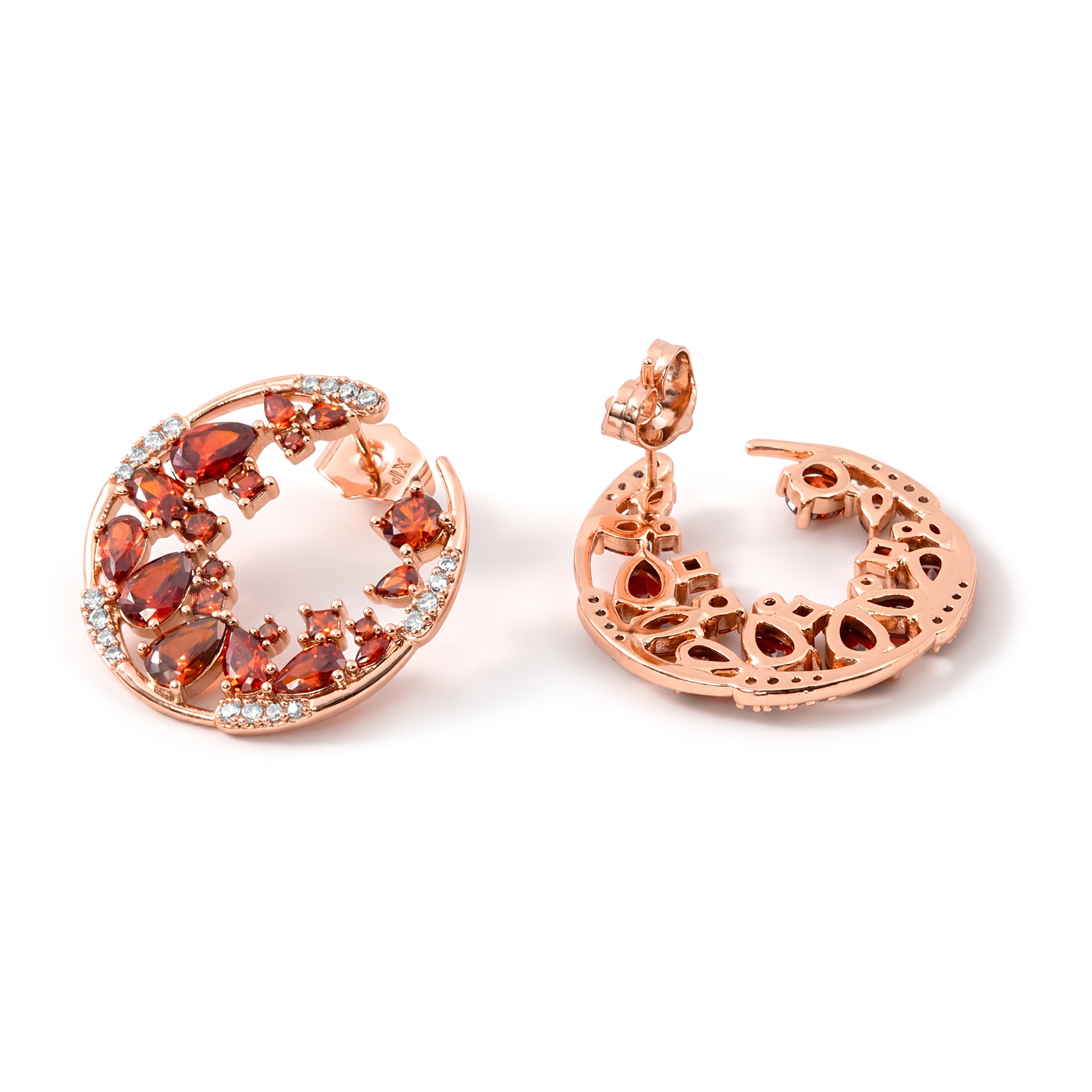 Pendientes Sabach acabado oro rosa 18k
