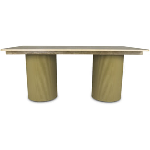 Table à manger ovale en bois "Zénith" - 180 cm - 8 places - Beige