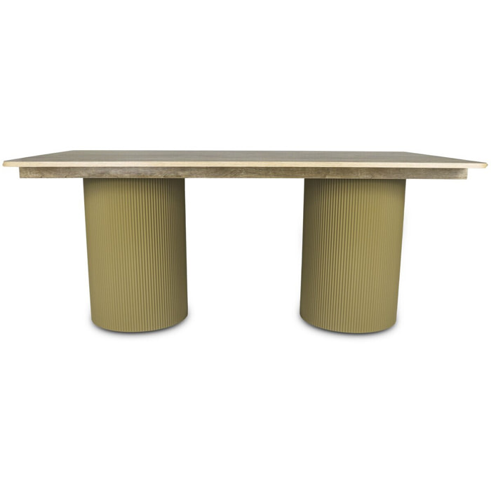 Table à manger ovale en bois "Zénith" - 180 cm - 8 places - Beige