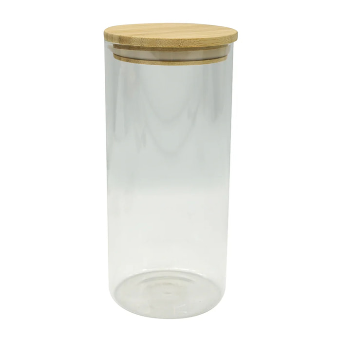 Boite de conservation en verre 2 litres avec couvercle en Bambou Fackelmann Nature