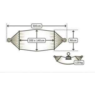 Toile de hamac "Tulum" - 200 x 140 cm - Beige