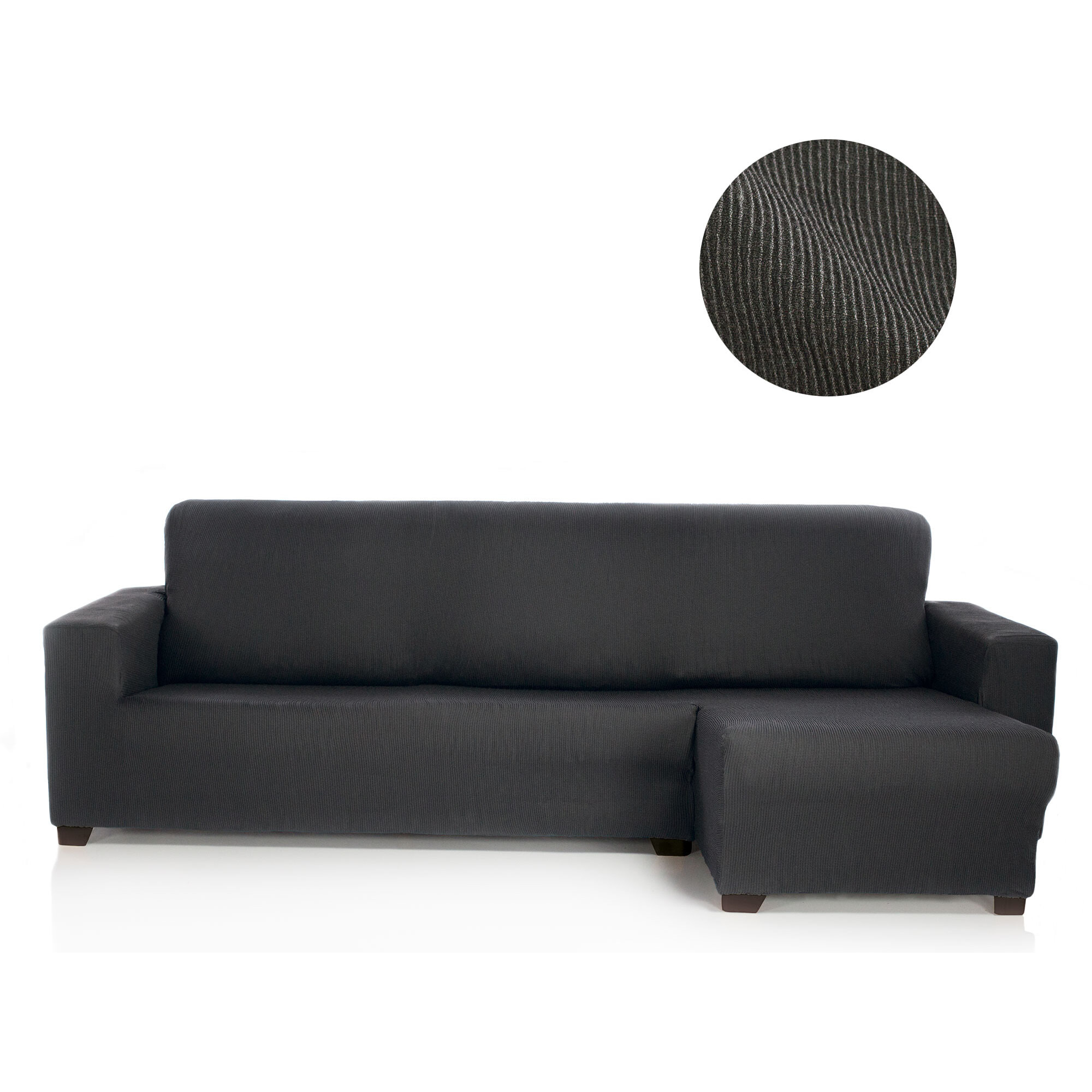 Funda ELÁSTICA para Chaise Longue deracha (visto de frente) brazo largo modelo MARCELA