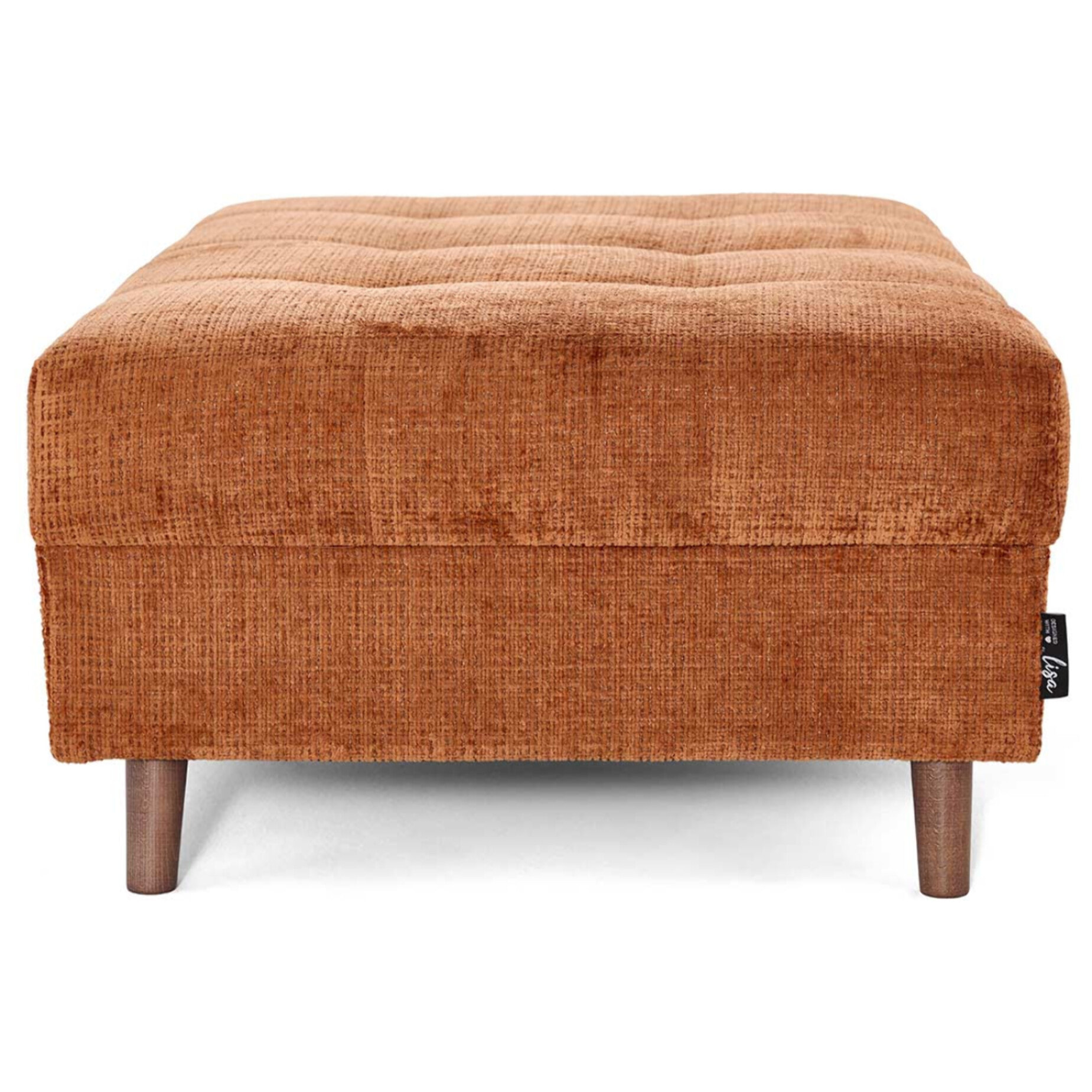 Rune - pouf en velours texturé - Rouille