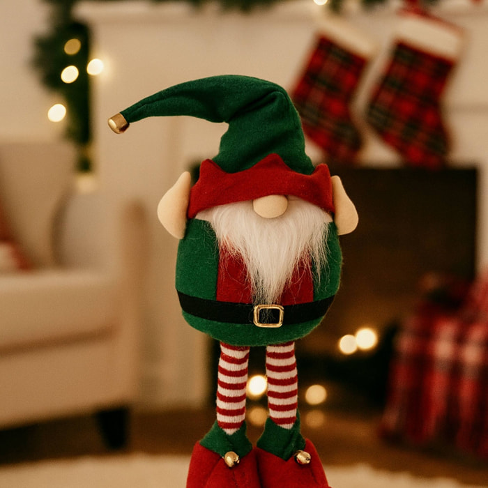 Figura decorativa de santa extensible en pie de color verde h.45cm