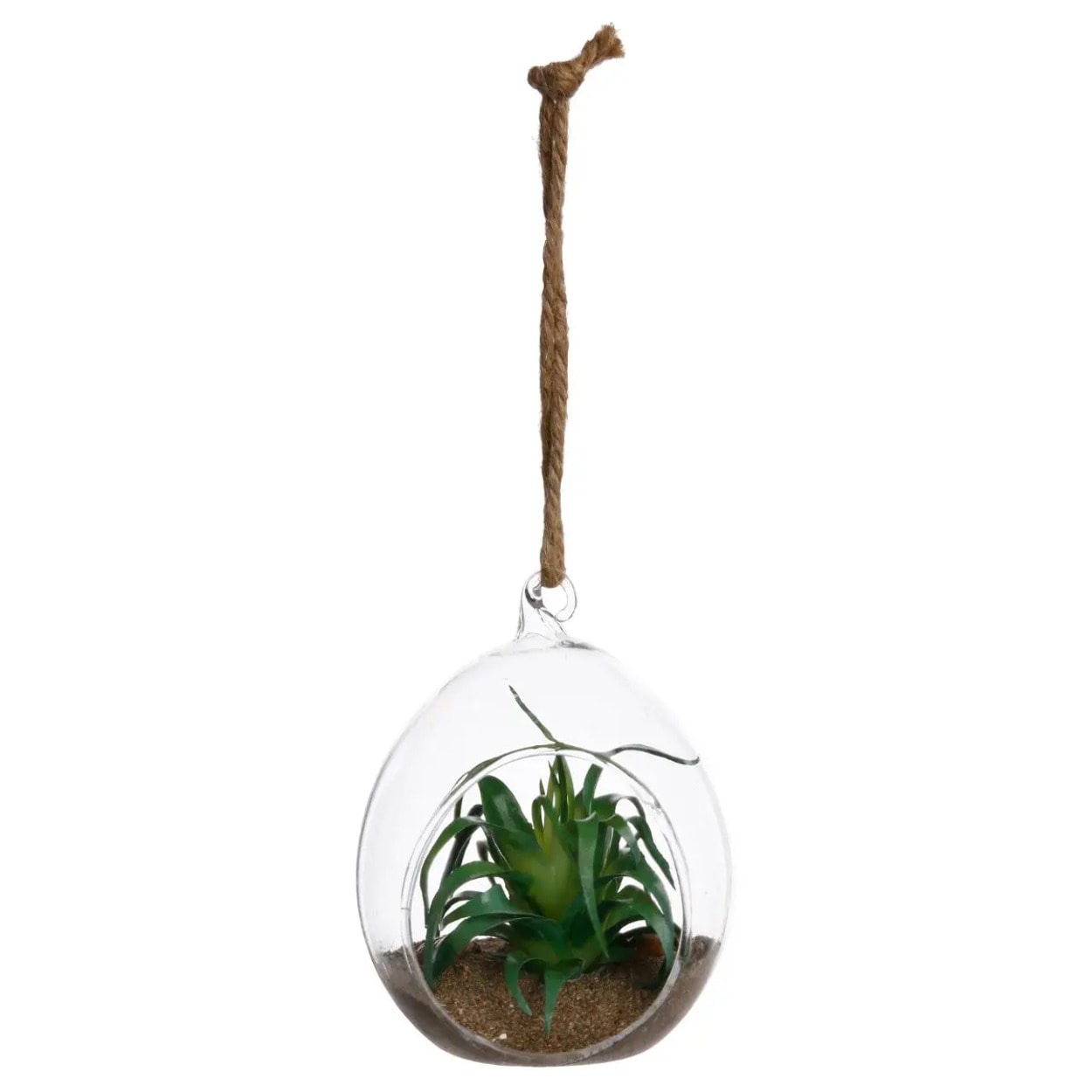 Plante artificielle en boule - pot en verre - H9 - 5cm