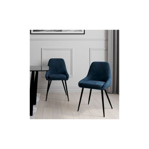 Chaises Olivia pieds métal - Bleu canard