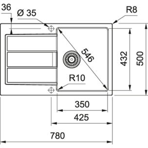 SIRIUS - 2.0 S2D 611-78 Tectonite® Evier à encastrer Gris