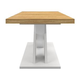 Table à manger extensible Alexia bois et blanc 160-200cm