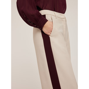 Motivi - Pantalón palazzo con banda lateral - Beige