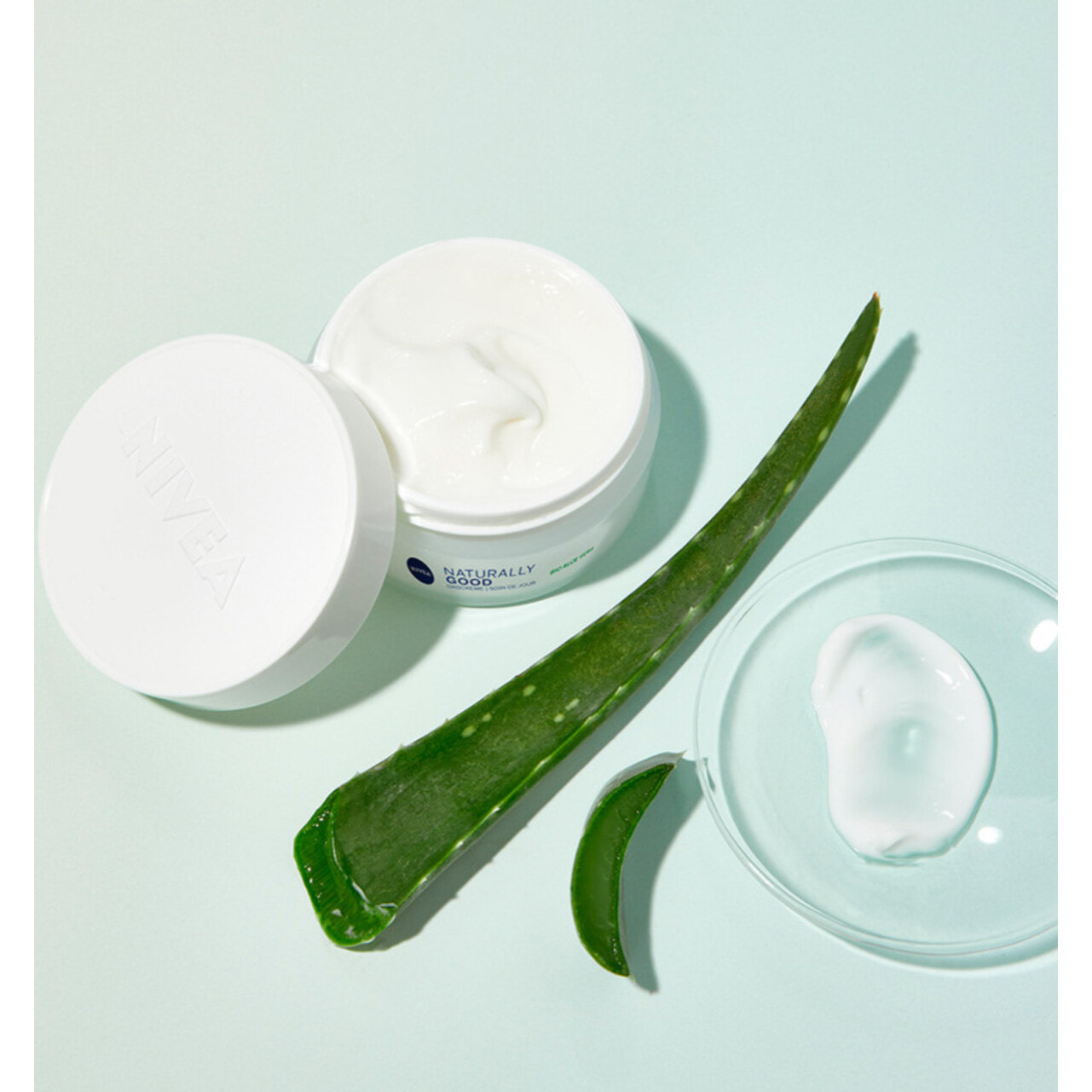 Pack de 2 - Crème visage hydratante NIVEA Aloe vera BIO Peaux normales Naturally Good 50ml