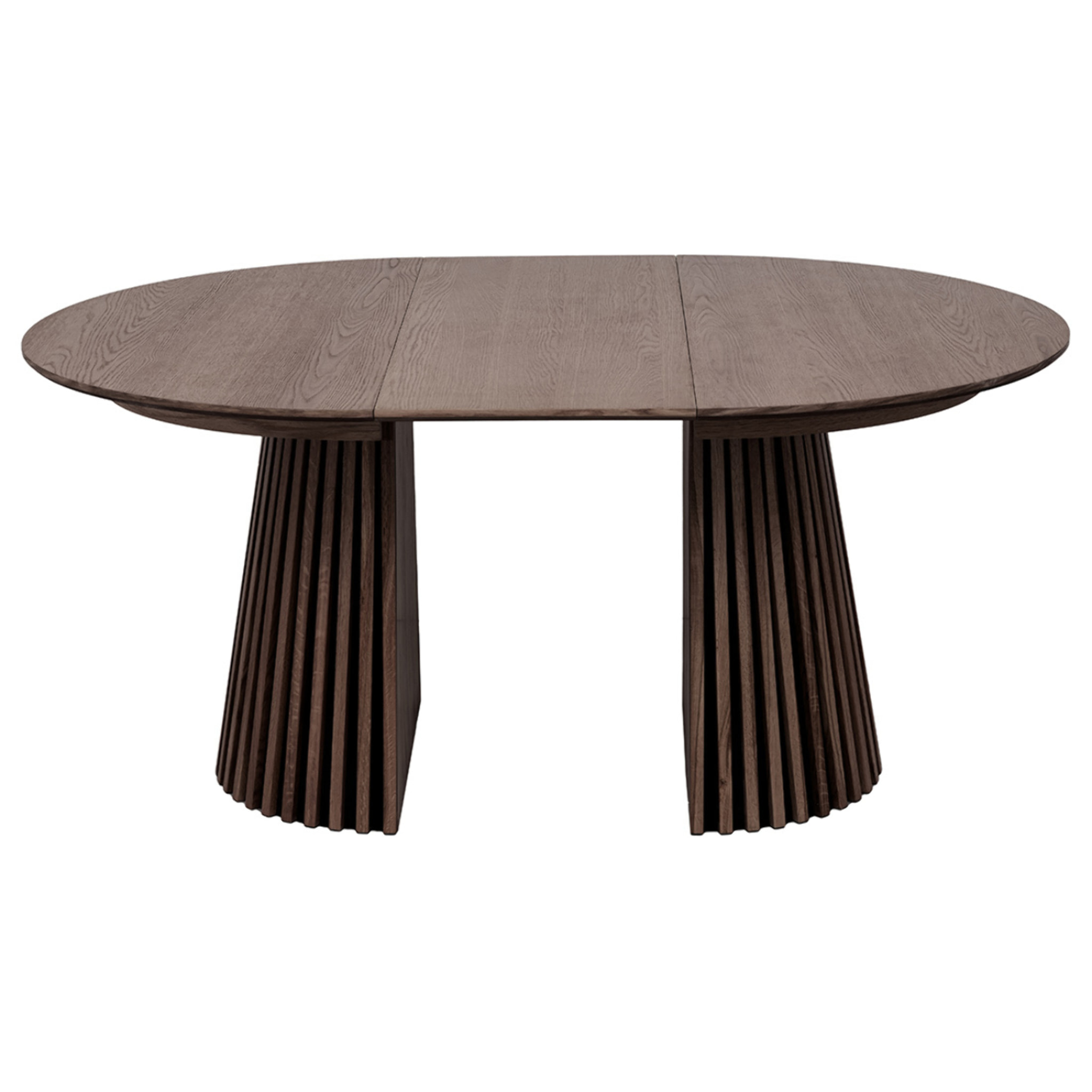 Freya - table à manger ronde extensible - effet bois foncé - 4 à 8 personnes - Bois