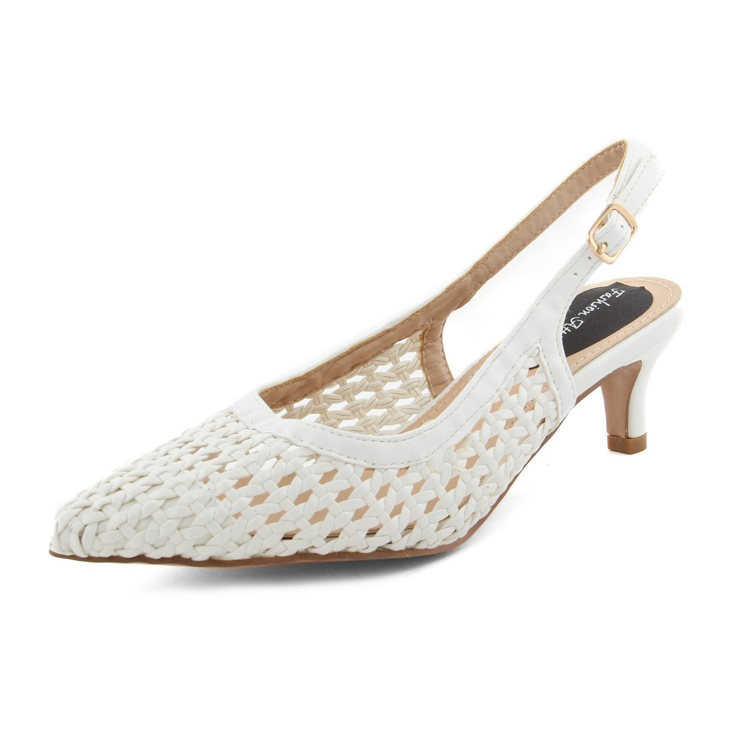 Slingback Donna colore Bianco-Altezza tacco:6cm