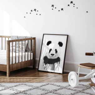 Affiche enfant panda flux  Affiche sous cadre noir