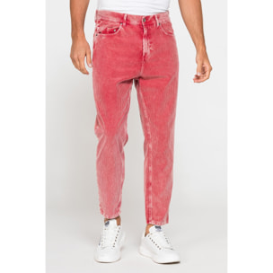 PANTALONE 5 TASCHE IN VELLUTO EFFETTO ACID WASH