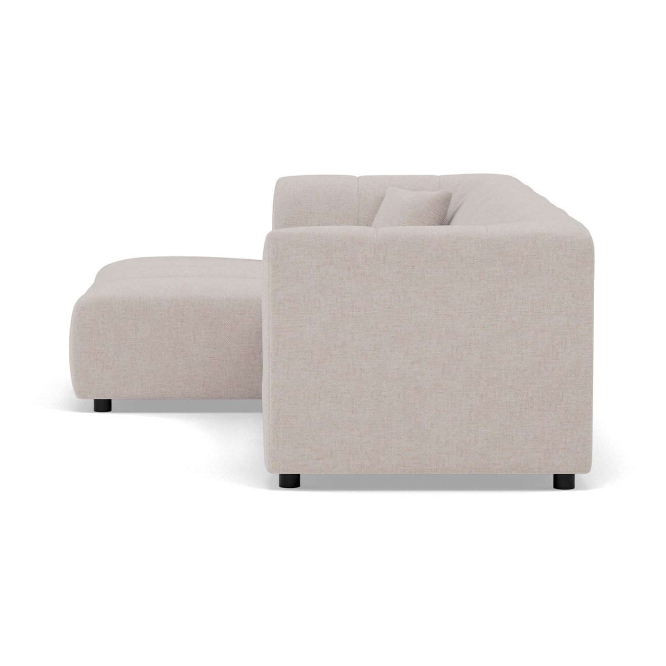 Curtis - canapé d'angle gauche 4 places avec accoudoir en tissu texturé - Beige
