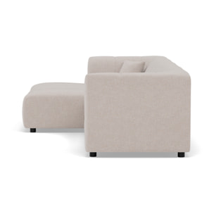 Curtis - canapé d'angle gauche 4 places avec accoudoir en tissu texturé - Beige