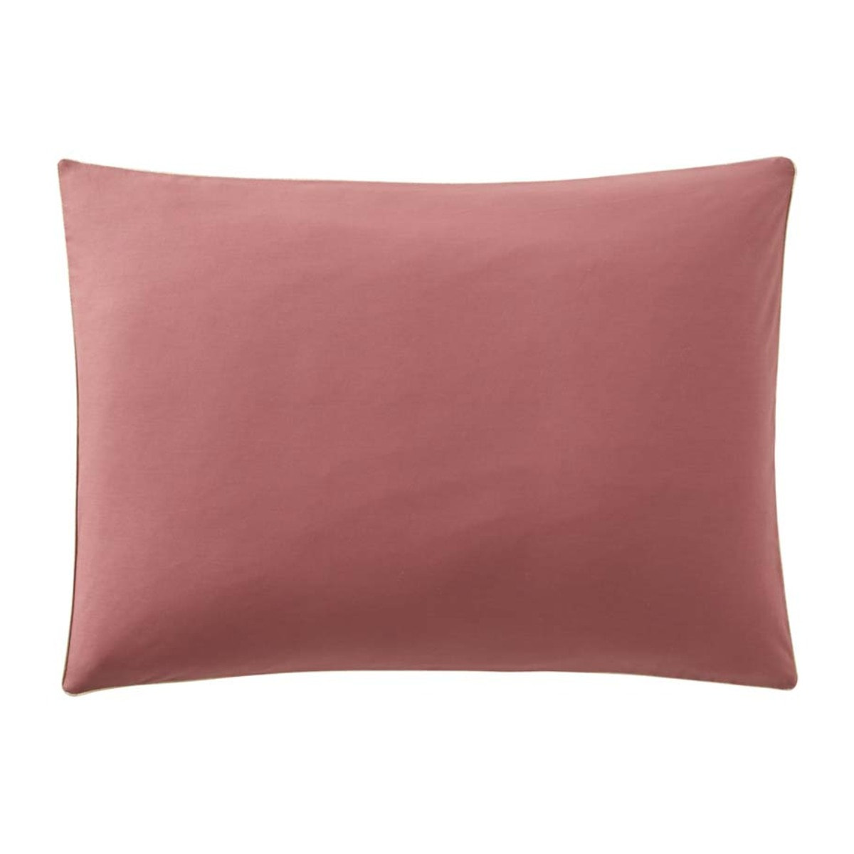 Taie d'oreiller bicolore en coton, BONS JOURS ETINCELLE, Rose Indien/Rose Solaire