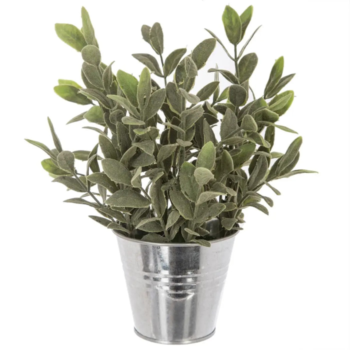Plante artificielle - pot en métal - H25 cm