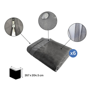 Rideau pour pergola bioclimatique "Kensington" - 3 x 5 m - Gris
