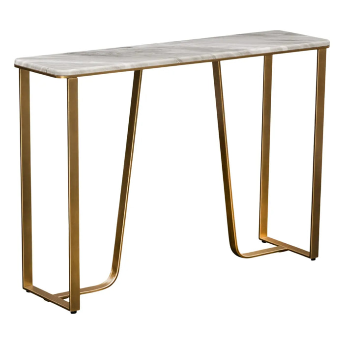 Console Graphite rectangulaire 32x120cm doré