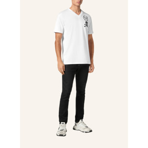 PHILIPP PLEIN Camiseta de cuello de pico SKULL