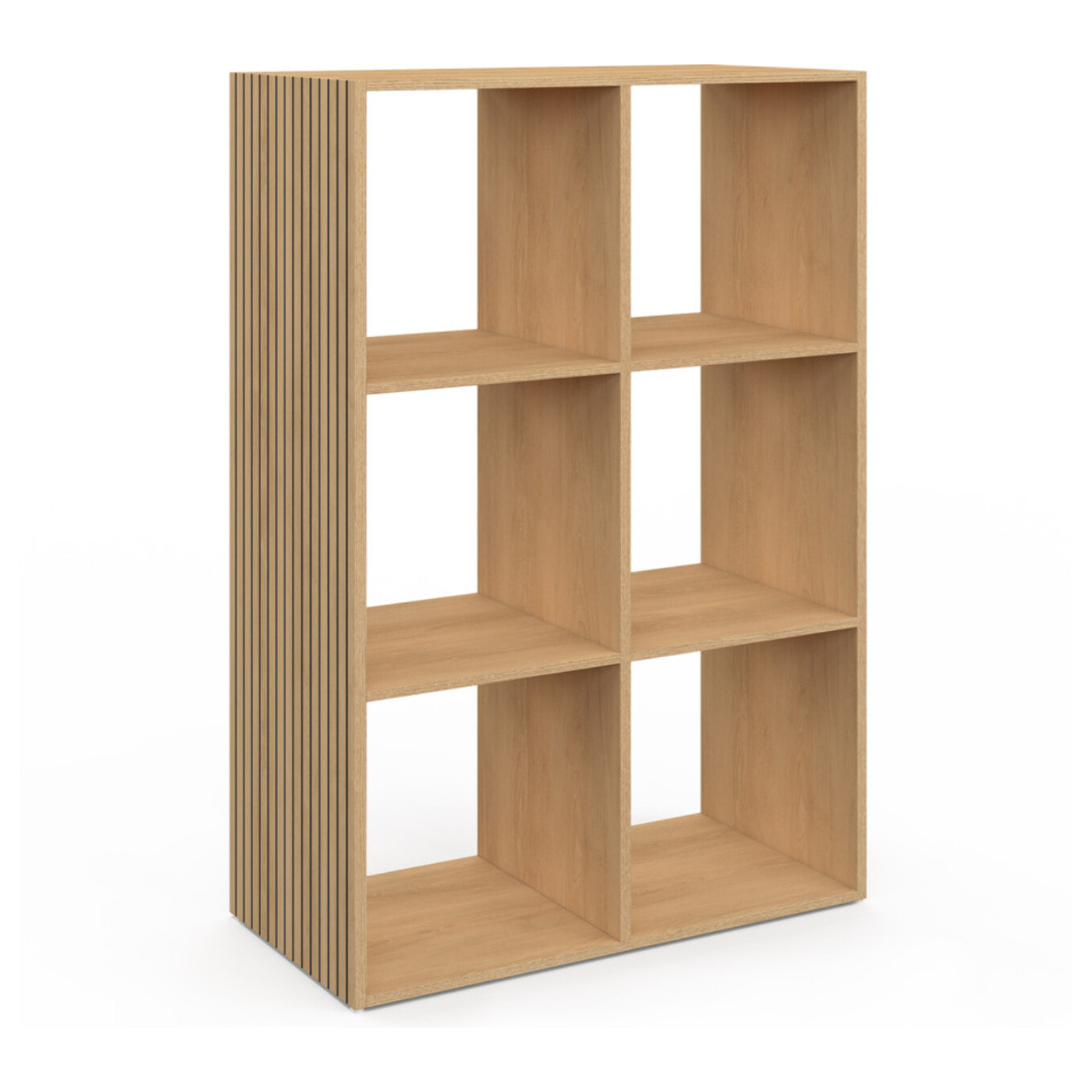 Meuble de rangement cube Faustine 6 case effet lattes