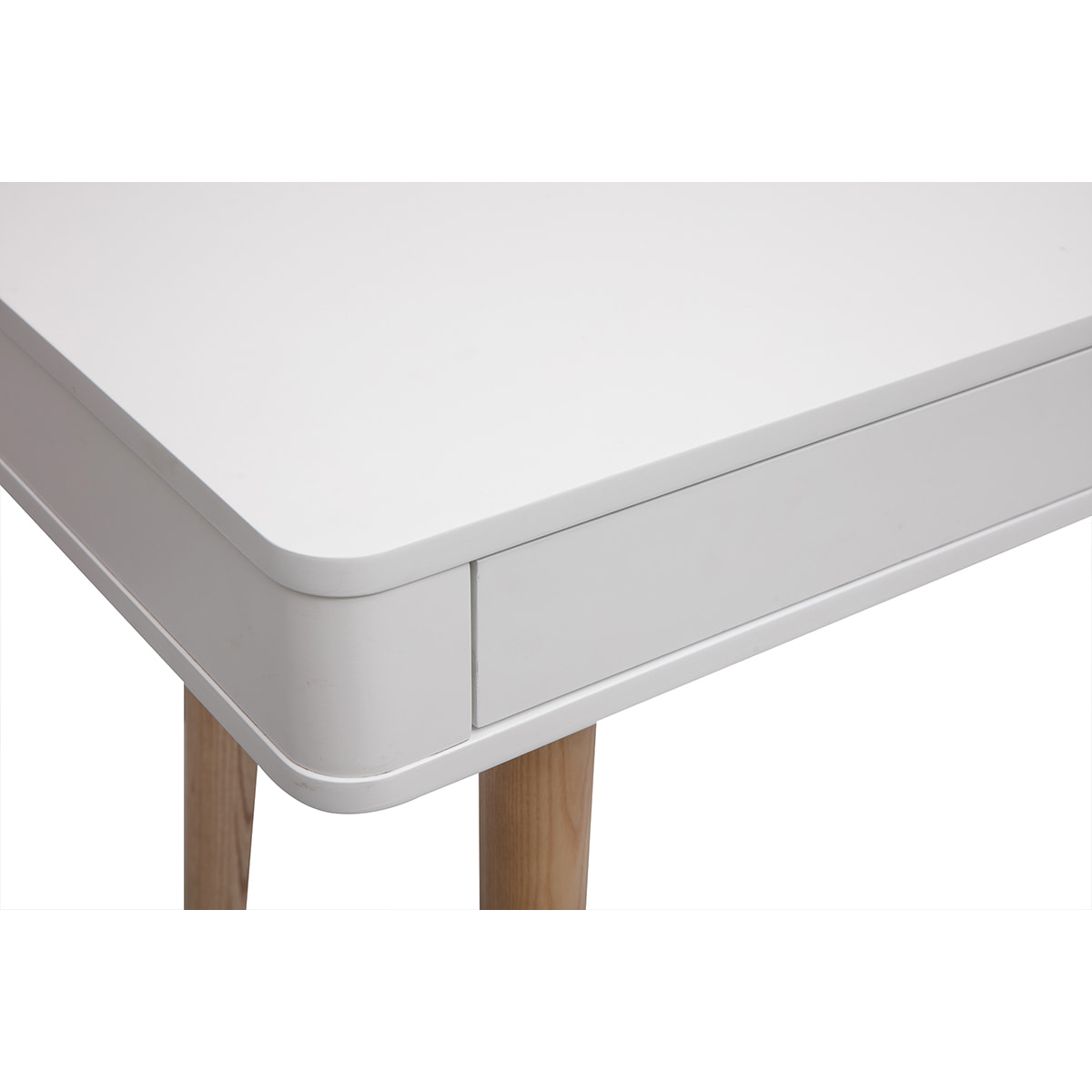Bureau avec tiroir scandinave blanc et bois clair chêne L115 cm TOTEM